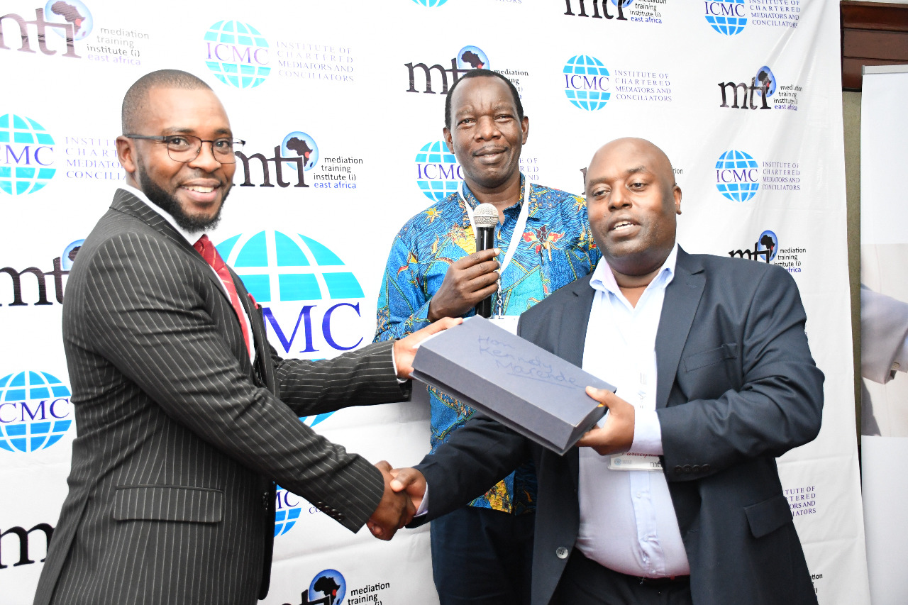 ICMC and MTI East Africa officials at a mediation awards ceremony